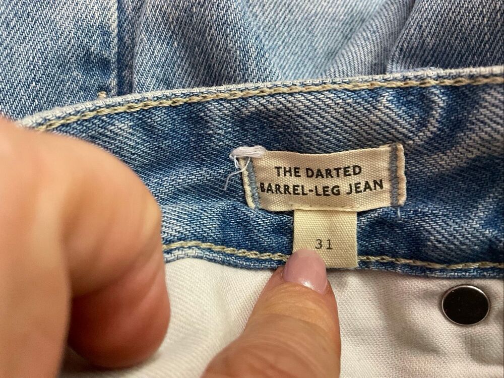 Madewell The Darted Barrel Leg Jeans- 31, EDMONSON WASH - Picture 9 of 10